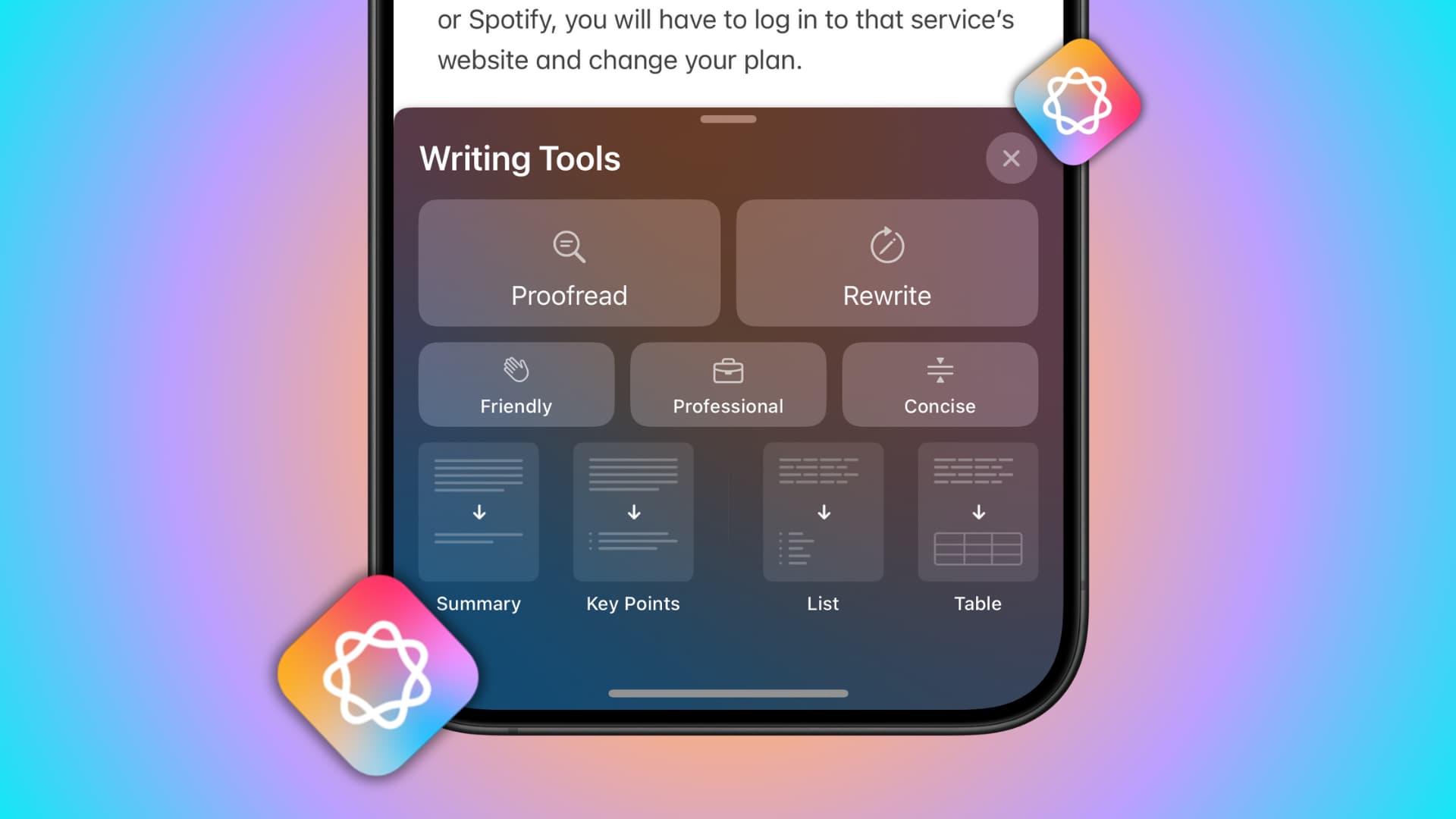 Apple Intelligence Writing Tools